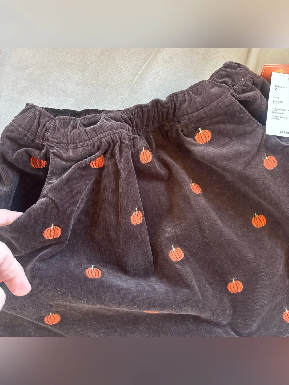 Gymboree Girls 7 Pumpkin Corduroy Skort Skirt NWT Orange Brown Fall